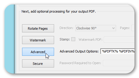 Advanced Processing Option